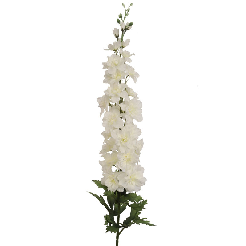Tige blanche de 37 pouces Delphinium, faux floral pour arrangements de vase et décoration intérieure, Blanc, 3