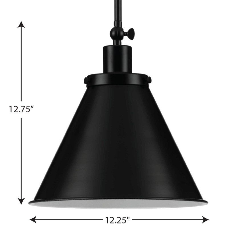 1 - Light Single Pendant, Matte Black