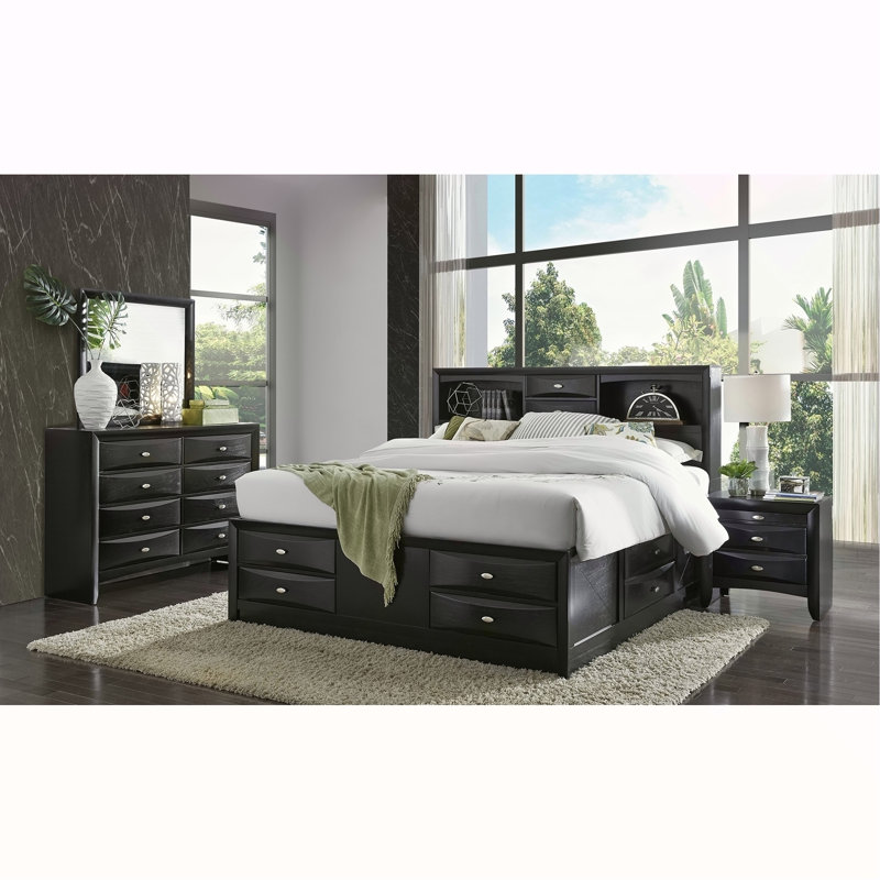 LIT DE LIT NOIR LUCILLE, 55.91" H x 78.62" W x 92.79" D, Black