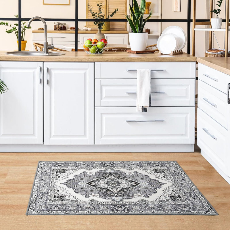 Groner Area Rugs Machine Washable Boho Rug For Living Room Bedroom, Rectangle 2' x 3'