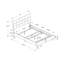 Lit double tapissier Silvia d'aspect lin gris, H 45,45 po x l 57,82 po x L 79,95 po-135940143