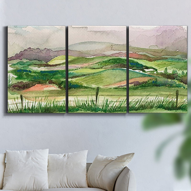 " Monet " 3 - Pieces, 27" H x 54" W x 2" D
