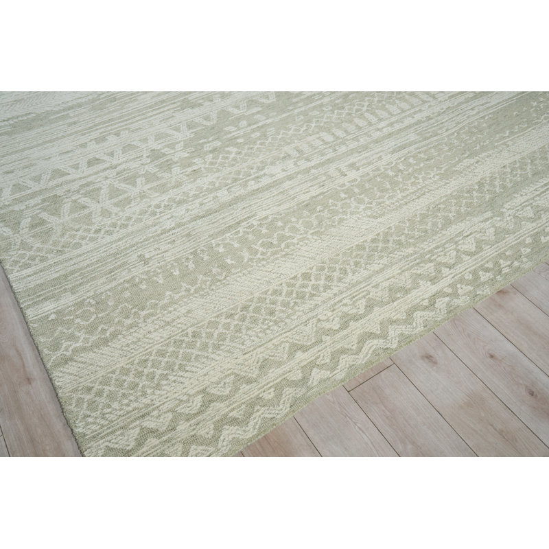 Martha Hand Tufted New Zealand Wool Sage Green/Ivory Area Rug, 12'X15'