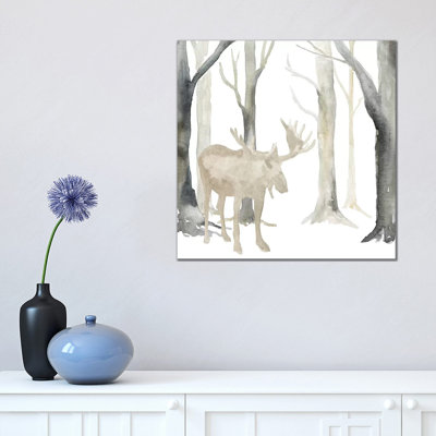 Winter Forest Moose by Tara Reed - Wrapped Canvas Print