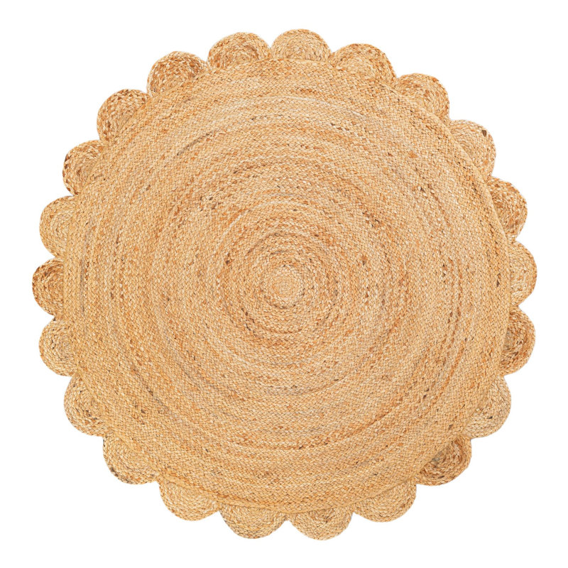 Cosner Hand Braided Area Rug, Round 4'1"