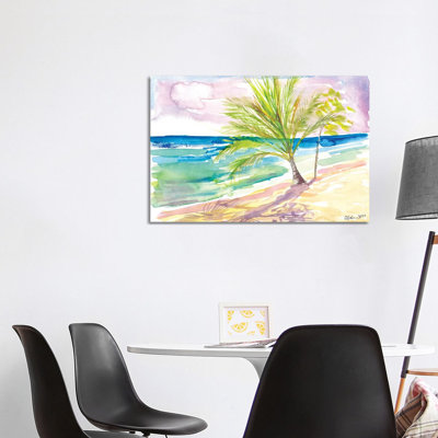 Sandy Beach In Barbados With Caribbean Vibes by Markus & Martina Bleichner - Wrapped Canvas Gallery-Wrapped Canvas Giclée
