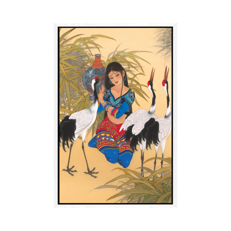 Call Of Destiny - Painting on Canvas, 66.04 cm H x 45.72 cm W, White Framed