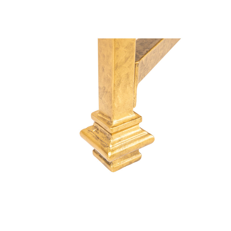 New York 4 Legs Coffee Table, Carrera Marble, Gold, 18.5" H x 48" L x 26" W