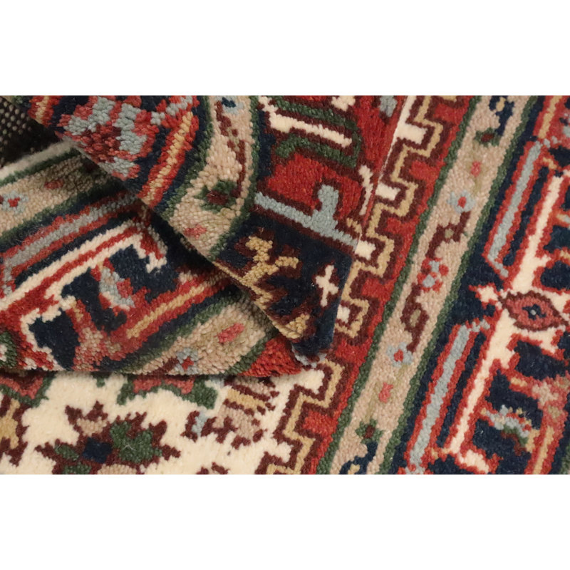 Tapis ivoire traditionnel en laine fait à la main 3 x 5