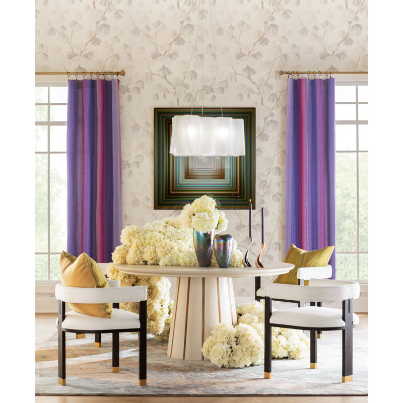 Morgan Mahogany Solid Wood Dining Table, Cerused White/Gold
