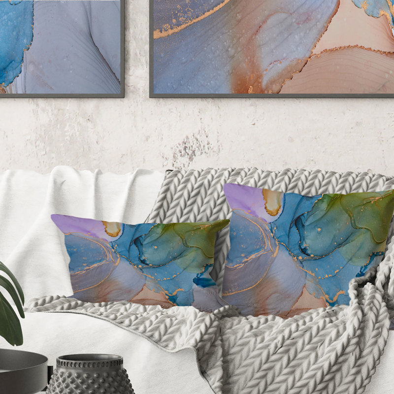 Coussin Green And Blue Tender, 18 po x 18 po