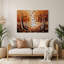 Halloween, feuilles d'automne et arbres, art mural en métal brun-545653245