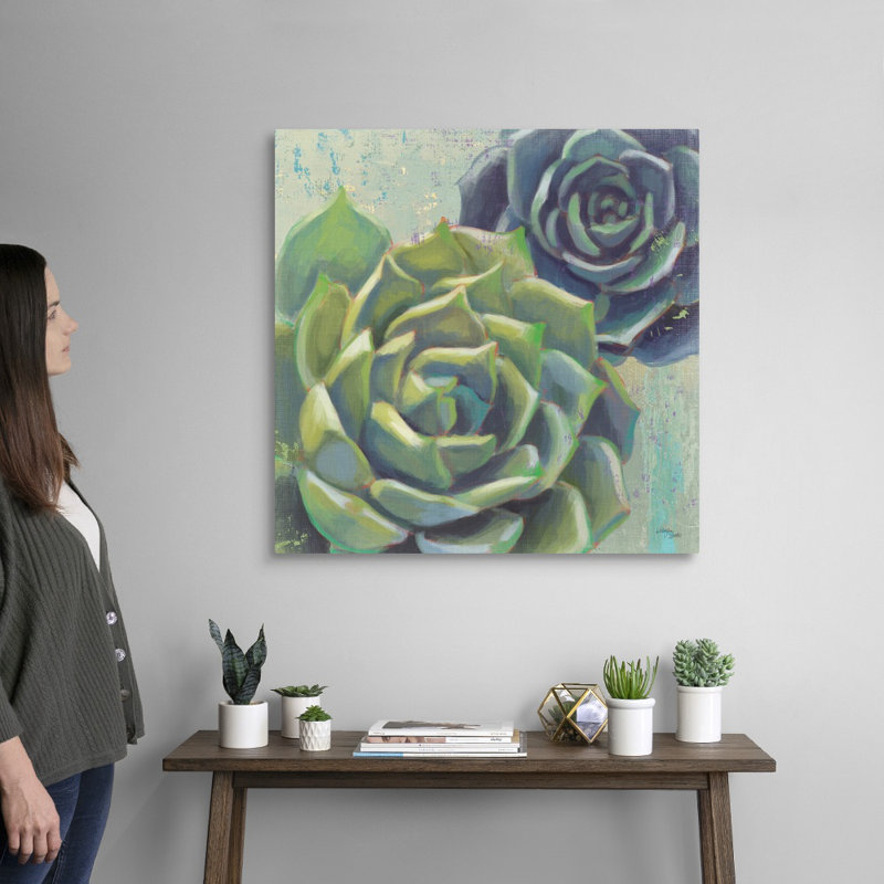«Succulents I Crop», art mural sur toile, Toile tendue, H 30 po x l 30 po x P 1,25 po
