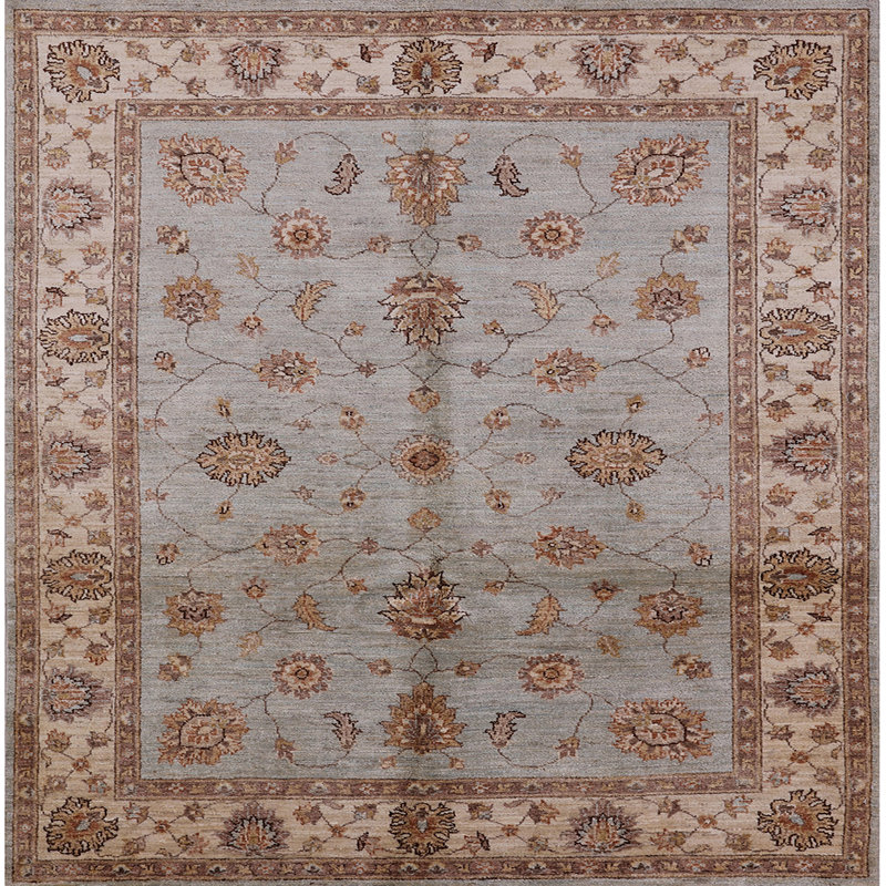 Tapis oriental brun / gris Murial, Carré 3 pi