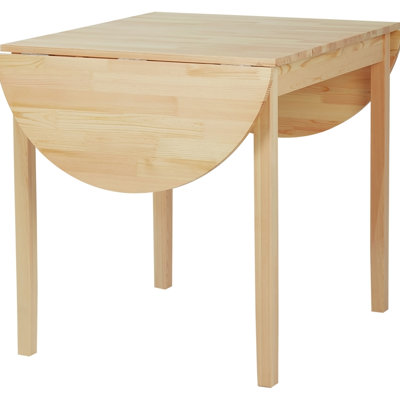 55" Solid Wood Kitchen Table, Drop Leaf Tables for Small Spaces, Folding Dining Table, Natural