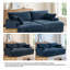 Canapé-lit surdimensionné en chenille bleue avec accoudoirs et coussins décoratifs-864898228