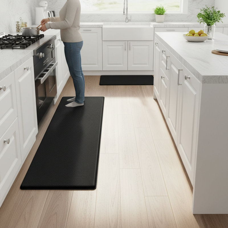 Paquet de 2 tapis de cuisine anti-fatigue 17,3 po x 30 po + 17,3 po x 47 po pour tapis de cuisine, de plancher et de bureau