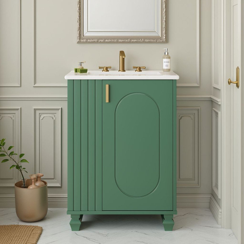 Meuble-lavabo classique avec lavabo 24 po Classic, Vert