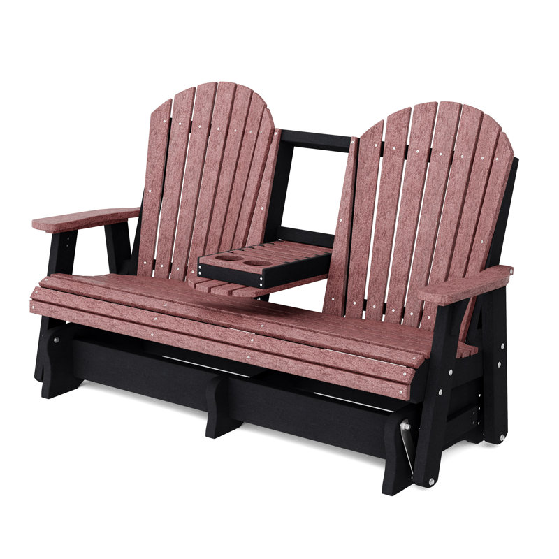 Fauteuil oscillant 5 pi avec console Heritage, Bois de cerisier / noir
