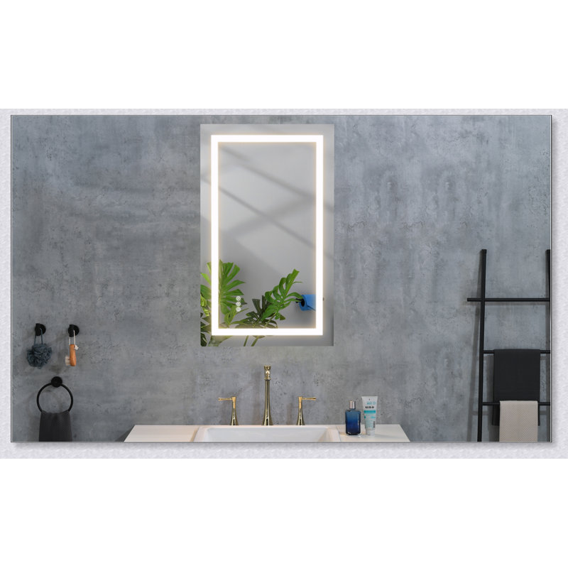 Miroir de salle de bain à DEL 40 po x 28 po avec grands miroirs muraux à intensité variable, 40 po x 28 po