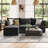 Merchelle 103' Wide Reversible Modern Modular Sectional Sofa With Storage Ottoman -Premium Chenille Fabric-832001658