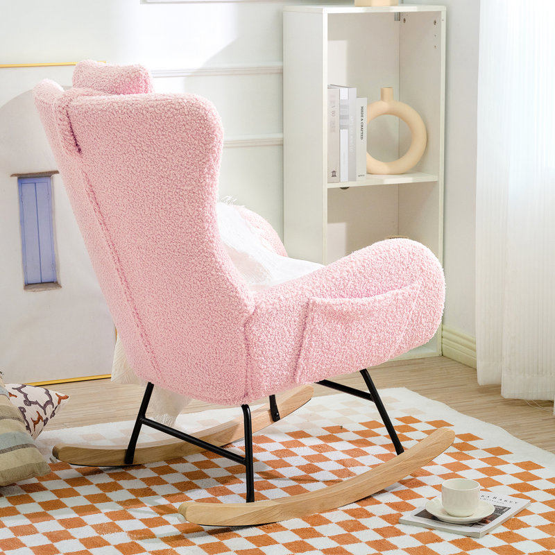 Chaise berçante, fauteuil oscillant rembourré Teddy