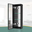 Petite armoire à miroir rectangulaire rectangulaire en aluminium noir 10 po x H 30 po avec 2 tablettes réglables-1594626241
