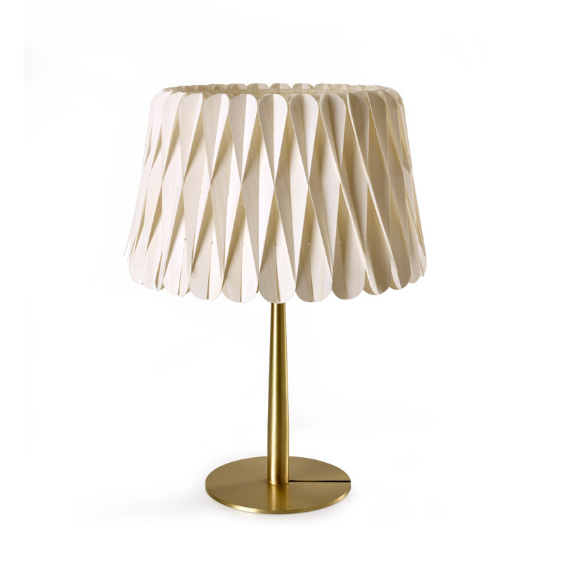 Lola Table Lamp, Gold, 20.9" H x 15.4" W x 15.4" D, Ivory White