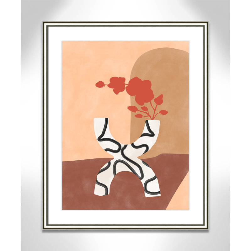 «Curved Elegance Print» par Ristova, L 24,75 po x H 30,75 po, Imprimé mat, Argent classique