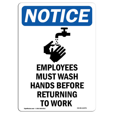 Employees Must Wash Sign