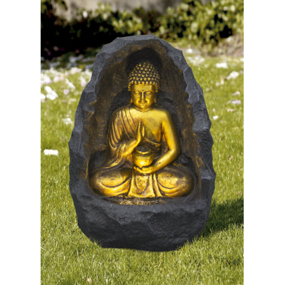 Golden Buddha Fountain Indoor W/LEDs