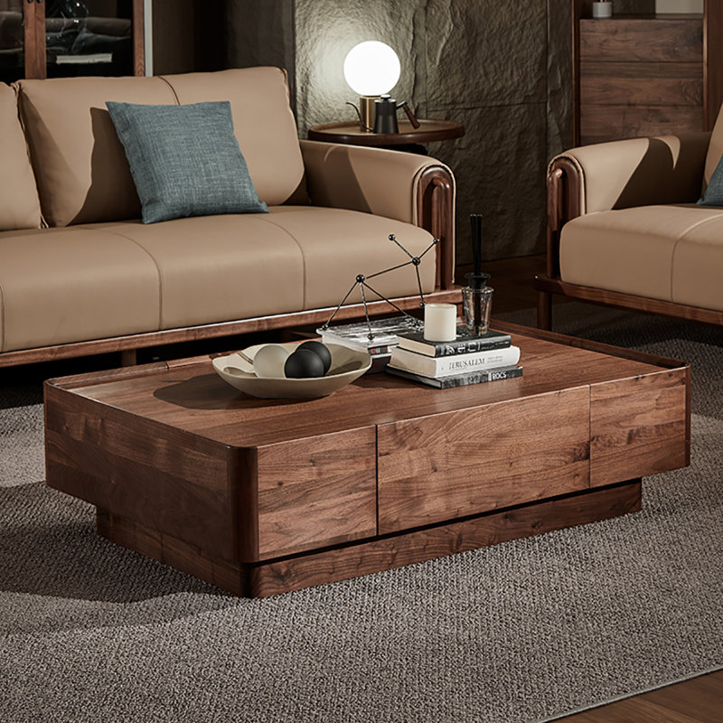 Black walnut rectangular drawer end table