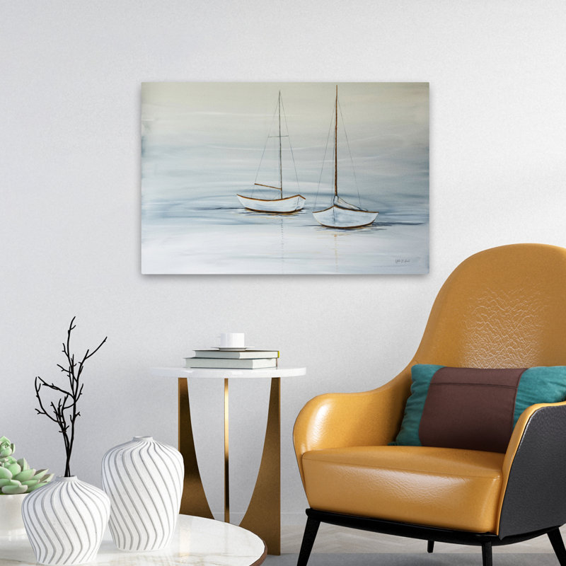 Nautique et côtier, deux voiles au repos, H 24 po x l 16 po