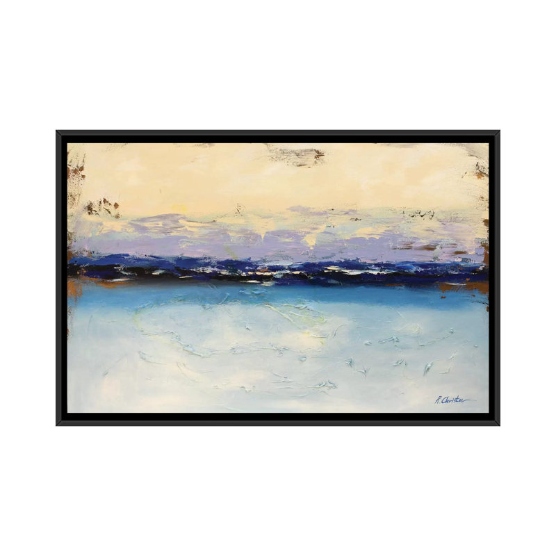 « summer souvenirs », reproduction sur toile, H 18 po x l 26 po x P 1,5 po, Toile avec cadre noir, Pas de tapis
