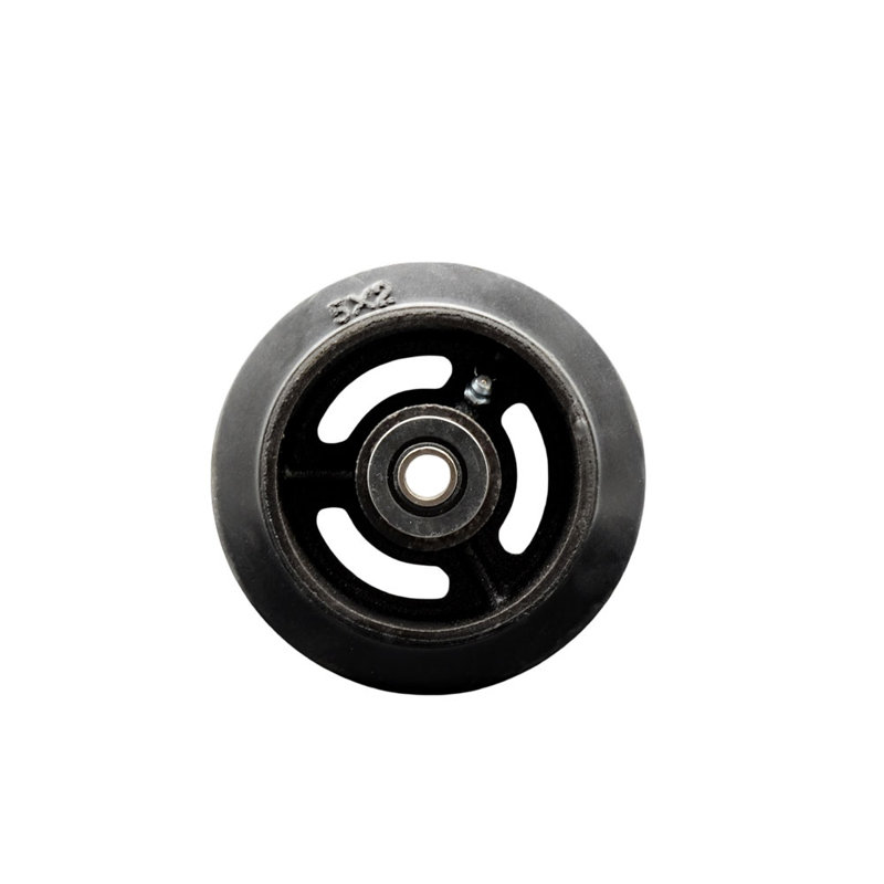 Rubber on Cast Iron Wheel
