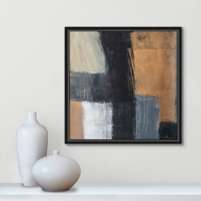 «Metallic Slate II» par Casa Fine Arts, Cadre flottant noir, H 17,5 po x l 17,5 po x P 2 po