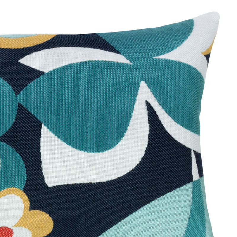 Floral Impact Outdoor Rectangular Sunbrella® Pillow Cover & Insert, Navy