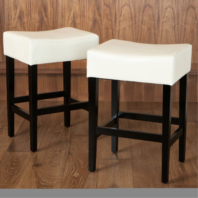 2Pcs Kd Backless Counter Stools In Leather, 13.16 Lb Weight, 27.37 In. H X 15.37 W 18 D, For Home Fashion Stool Pair, Stylish And Cozy
