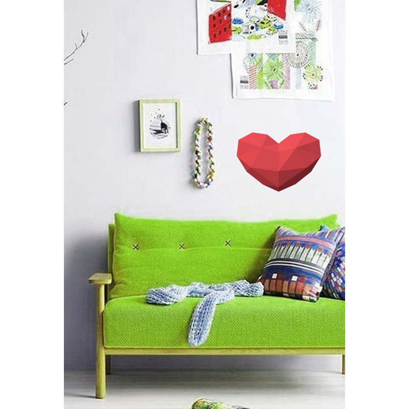 Adhésif décoratif cœur, H 10 po x l 13 po