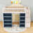 Kalirose Full Size Loft Bed With Staircase, Storage Cabinets, Curtain