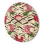 Retro Pink And Red Roses - Mid-Century Modern Wood Wall Clock-63892491