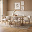 Ensemble de table de salle à manger 7 pièces pour 6 personnes avec table rectangulaire et six chaises ergonomiques rembourrées en lin