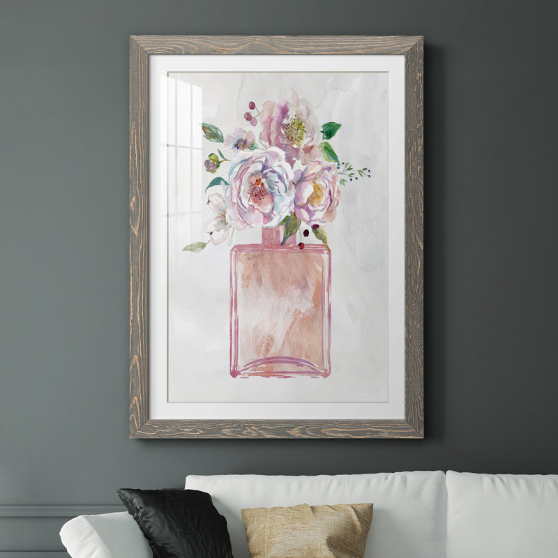 «Fragrance of Summer I» - Peinture encadrée, H 31 po x l 44 po x P 1 po, Toile avec cadre gris