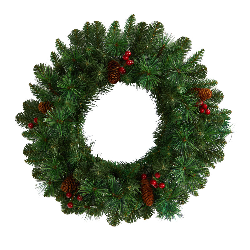 Couronne givrée en chlorure de polyvinyle (PVC) givré de 20 po
