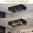 6-Light Matte Black Square Flush Mount Ceiling Light
