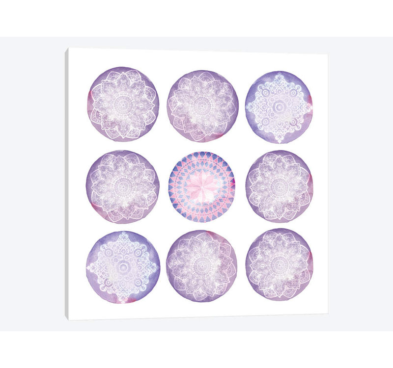 « lilas gouttelettes », impression sur toile, H 48 po x l 48 po x P 1,5 po, Toile tendue, Pas de tapis