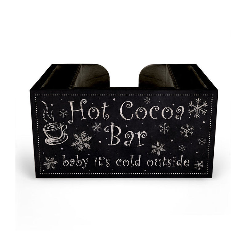 Panier en bois / Organisateur - Hot Cocoa Bar