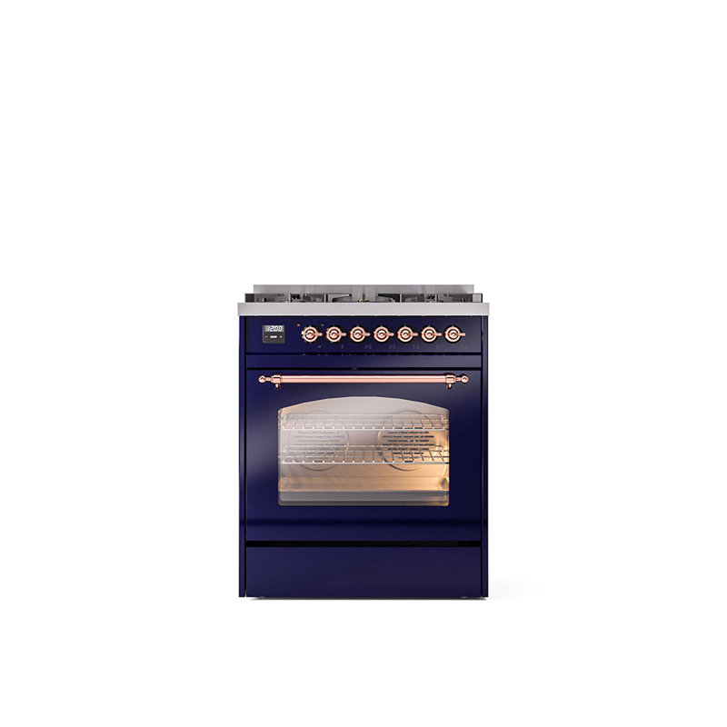 ILVE Nostalgie II 30 in Dual Fuel Range, Stainless Steel/Chrome, Liquid Propane