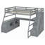 Lit mezzanine double avec 7 tiroirs, 2 tablettes et un bureau - robuste et ampli-1027318689