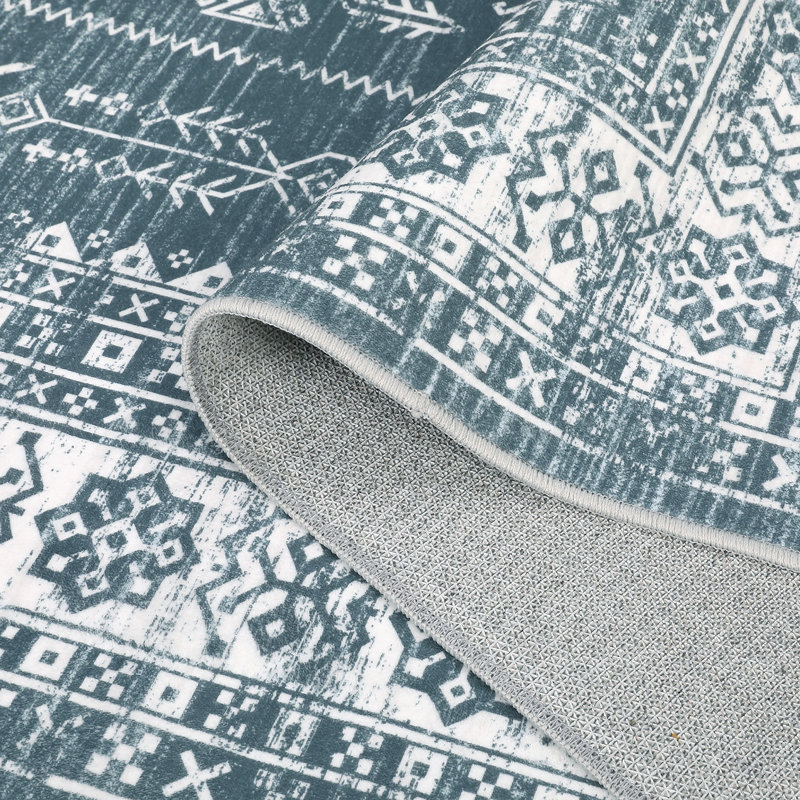Grand tapis lavable, tapis ultra-mince - tapis d'intérieur doux et moderne antidérapant et à faible épaisseur pour la salle à manger de la chambre à coucher